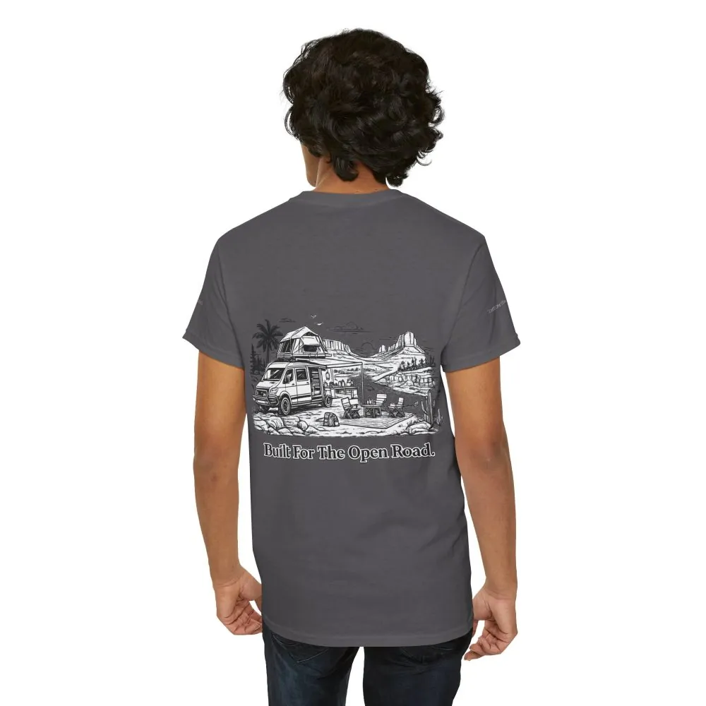 1267504681119496055_2048.jpeg Unisex Heavy Cotton Tee — "Built For The Open Road" Design Minimal-Line