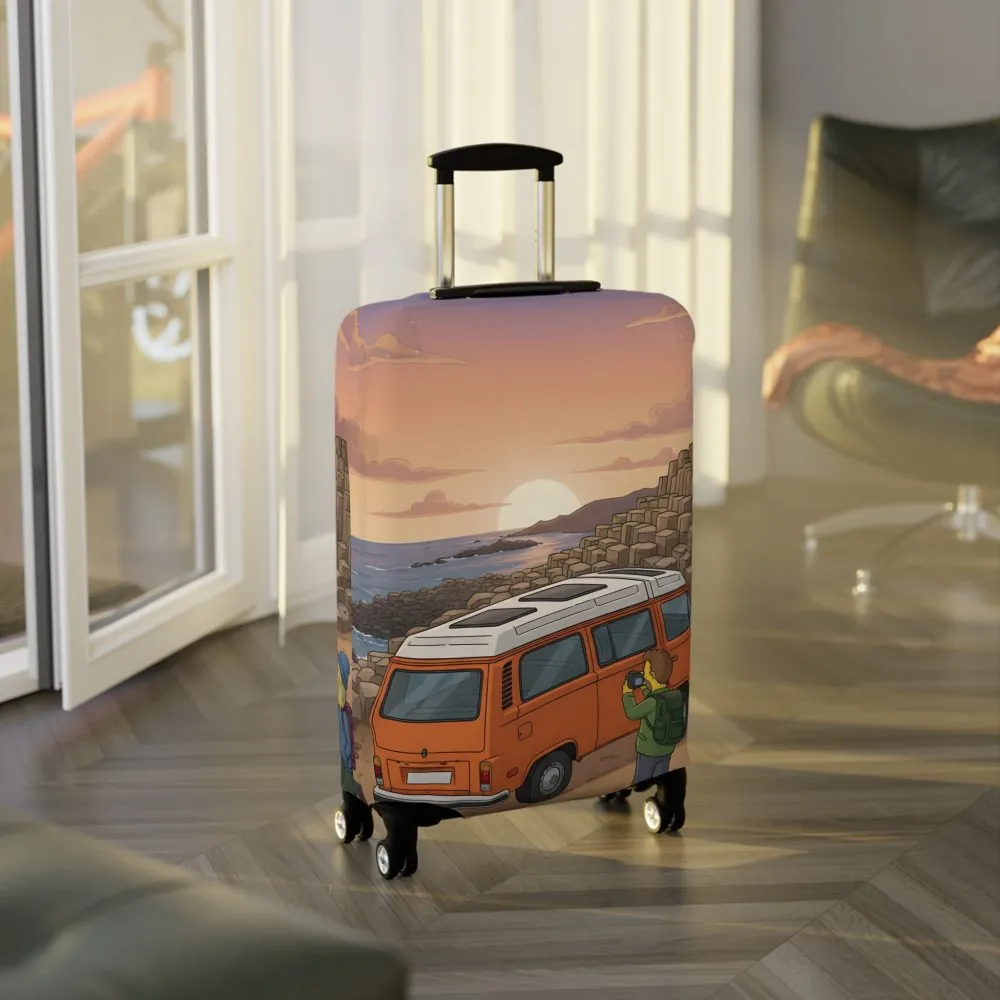 Luggage Cover — Adventure Camper Sketch Travel Suitcase(Design Sitcom-Line)