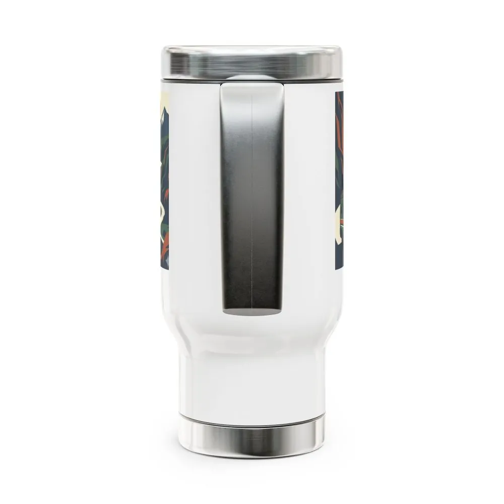Stainless Steel Travel Mug with Handle, 14oz - "The Scenic Route is My Commute"