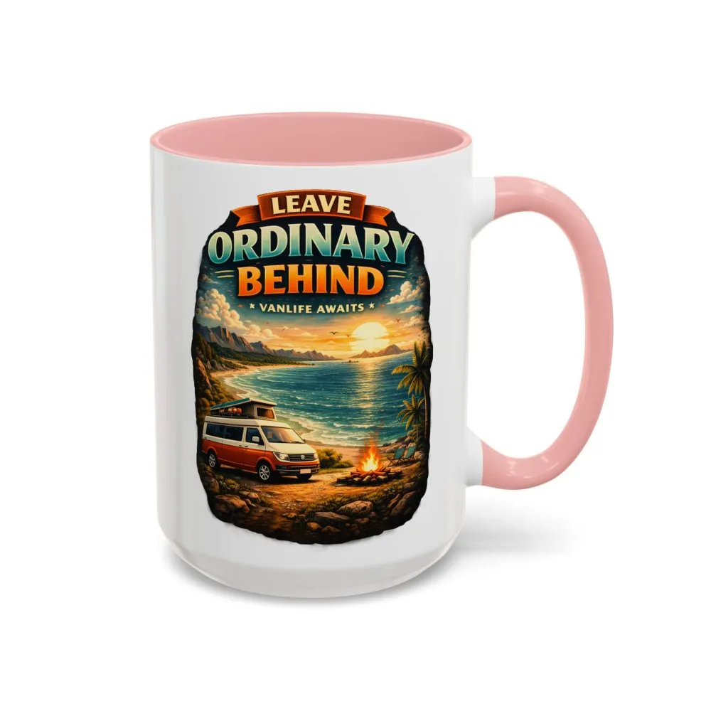 Accent Coffee Mug (11, 15oz) — "Leave Ordinary Behind" Design Scenic-Line