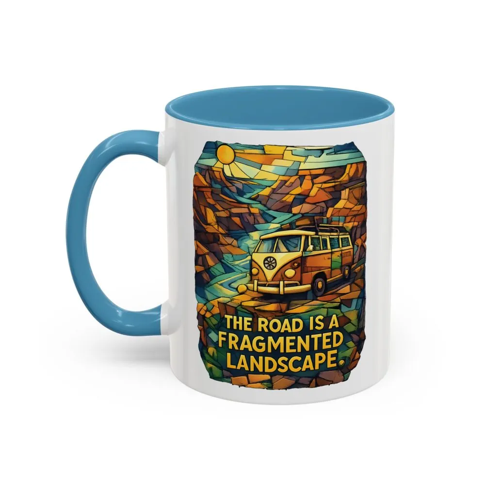 12700133443456700090_2048.jpeg Accent Coffee Mug (11, 15oz) — "The Road Is A Fragmented Landscape" Design Cubic-Line