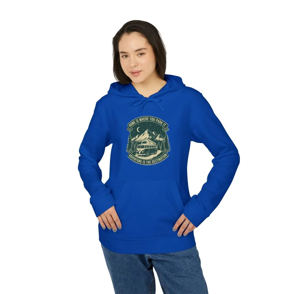 12707356007252351336_2048.jpeg Hoodie(Adidas) — "Home Is Where You Park It-Adventure is the destination" Outdoor Travel Pullover (Front + Back Printed)