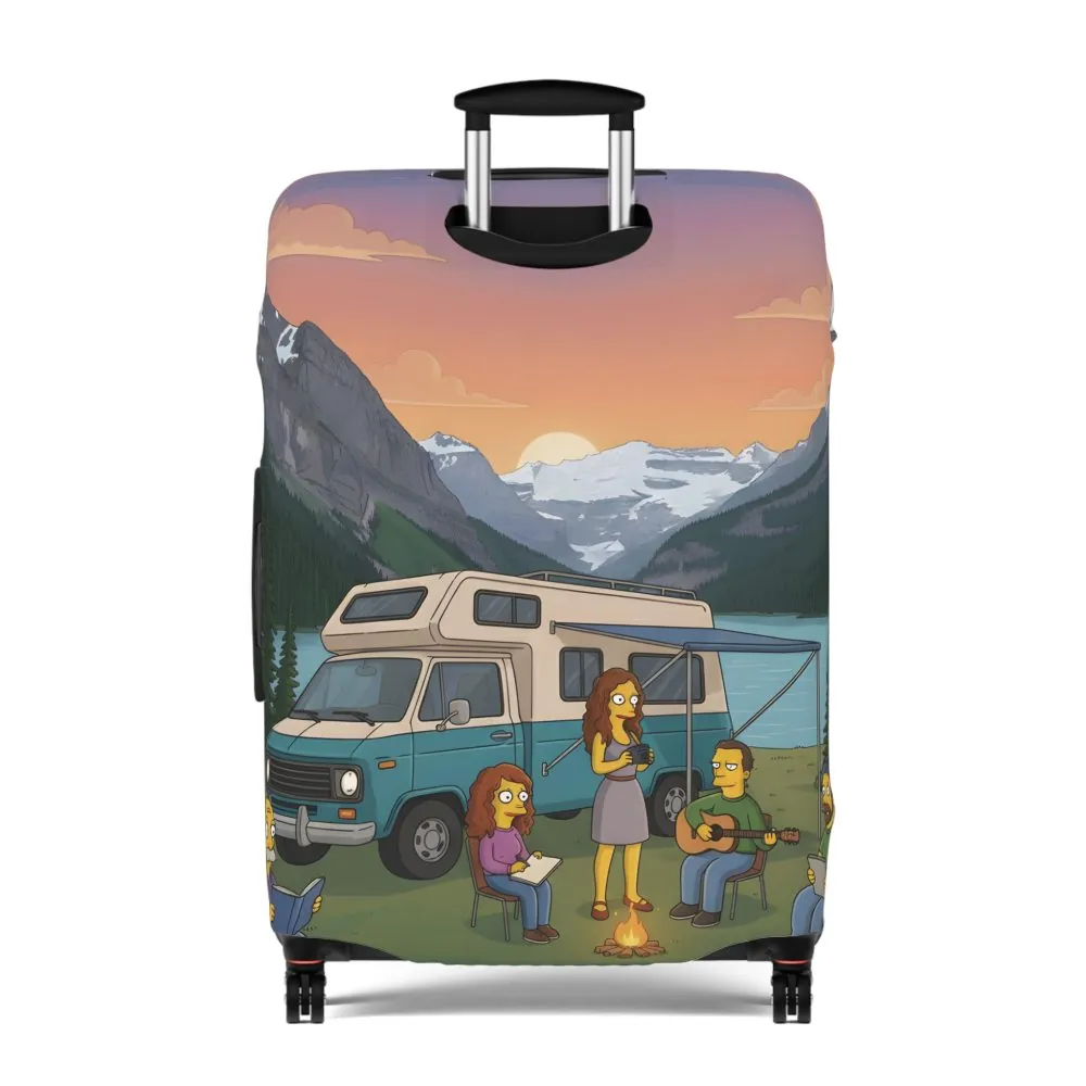 Luggage Cover — Adventure Camper Sketch Travel Suitcase(Design Sitcom-Line)