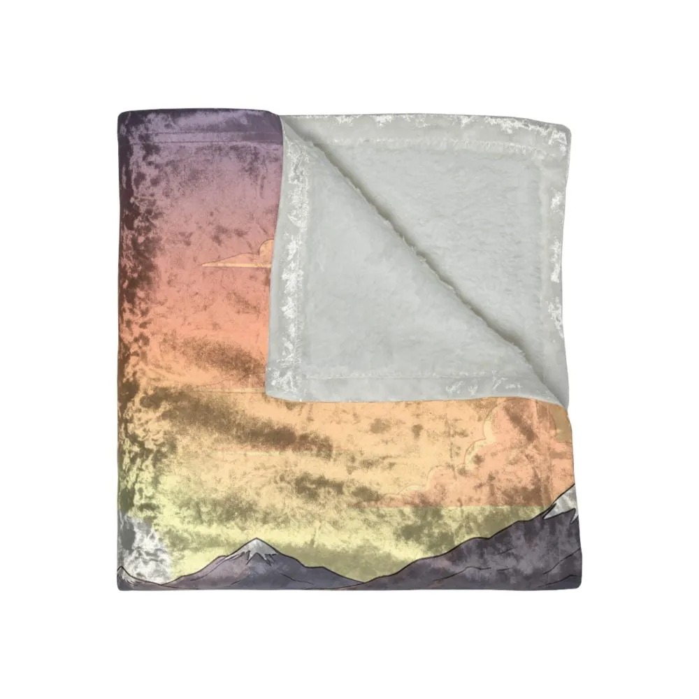 Crushed Velvet Blanket —"Fuel Your Adventure" Design Sitcom-Line (Campervan)