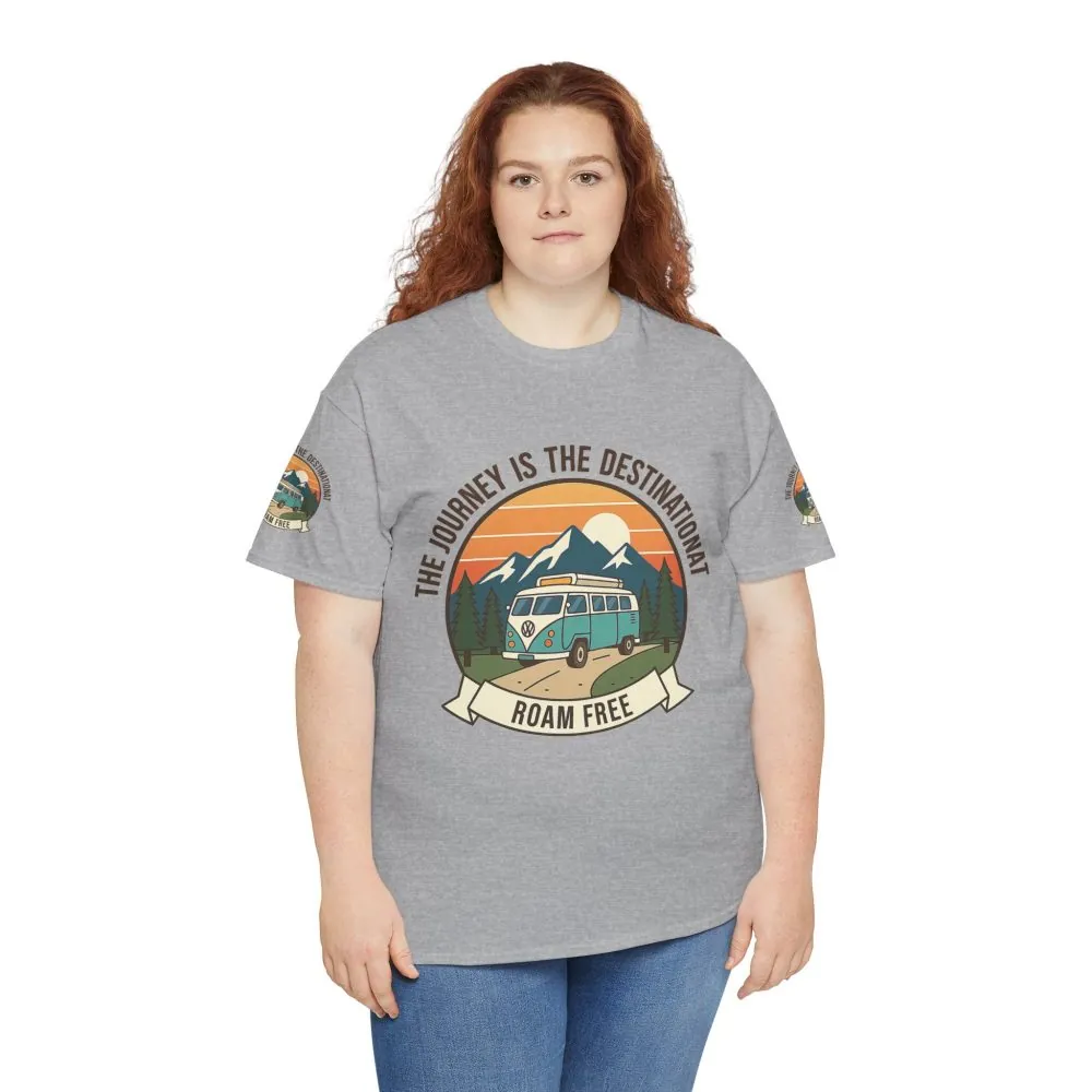 12714104743592491392_2048.jpeg Unisex Heavy Cotton Tee — "The Journey Is The Destination" Roam Free Travel Shirt