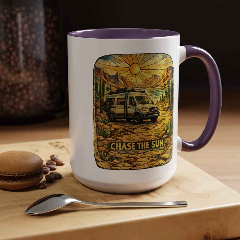 12718096384239633971_2048.jpeg Accent Coffee Mug (11, 15oz) — "Chase The Sun" Design Cubic-Line