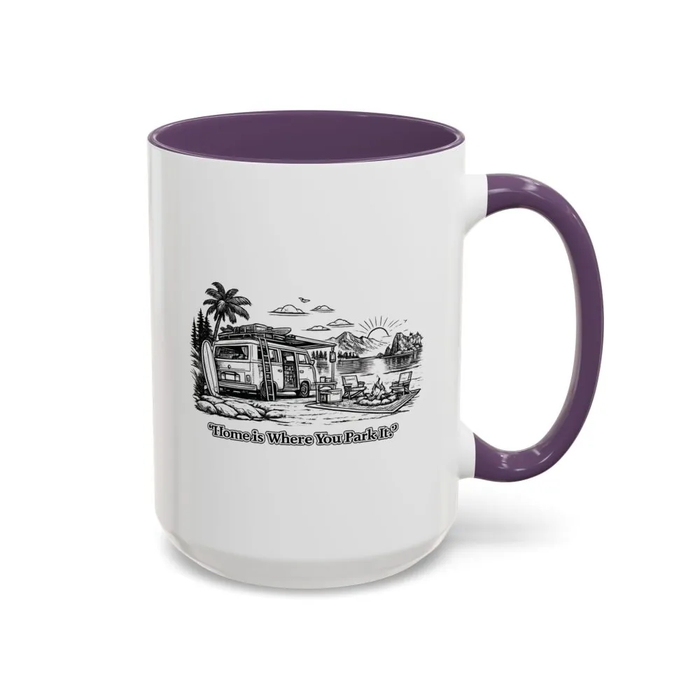 12723493689949377568_2048.jpeg Accent Coffee Mug (11, 15oz) — "Home Is Where You Park It" Design Minimal-Line