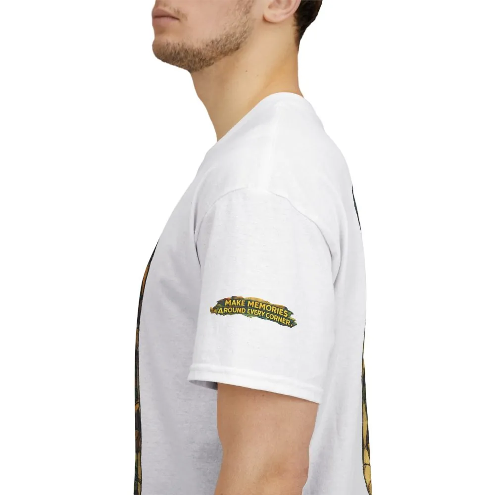 Unisex Heavy Cotton Tee — "Make Memories Around Every Corner" Design Cubic-Line