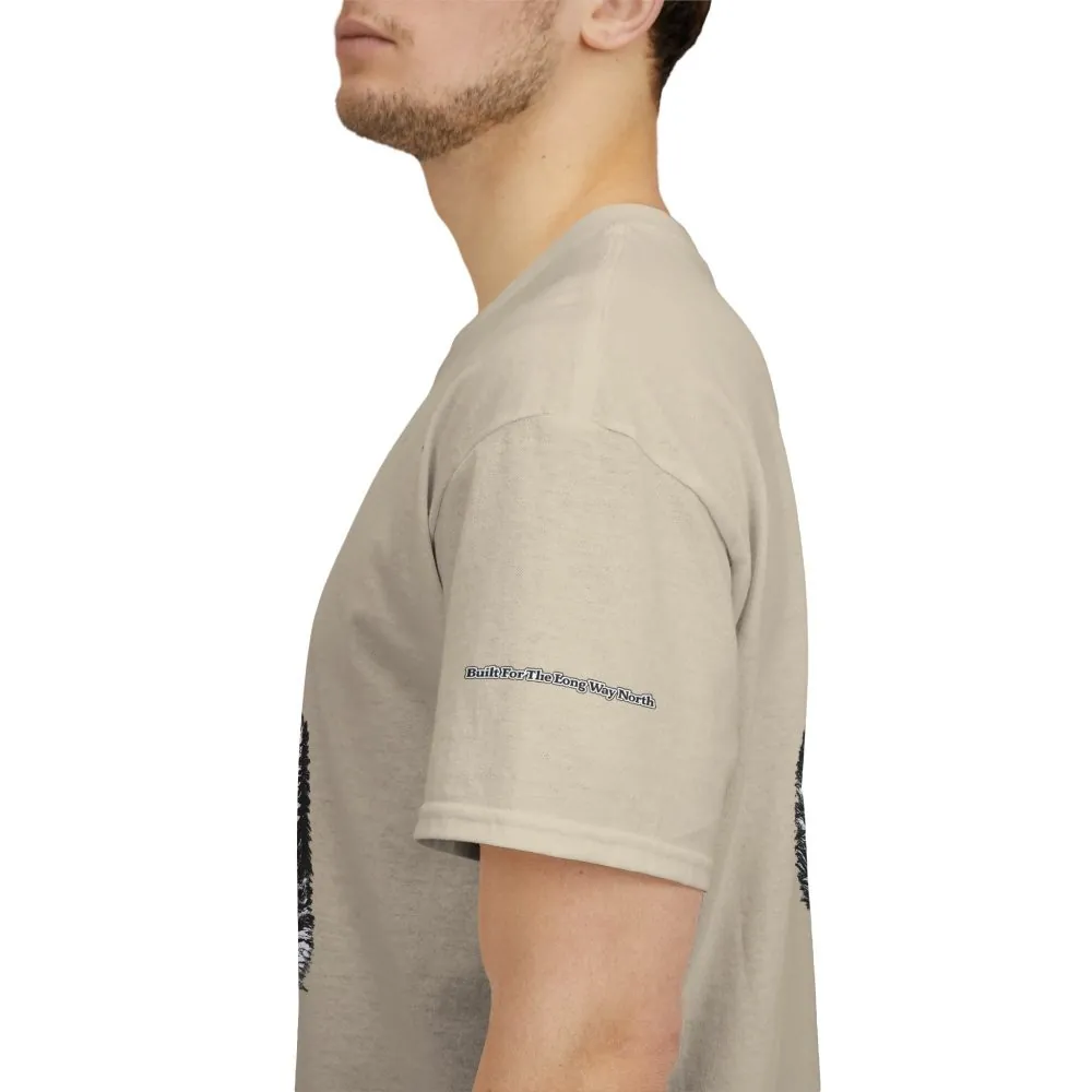 Unisex Heavy Cotton Tee — "Built For The Long Way North" Design Minimal-Line