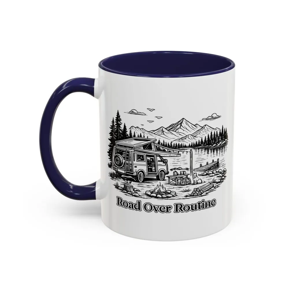 12788472909203450840_2048.jpeg Accent Coffee Mug (11, 15oz) — "Road Over Routine" Design Minimal-Line