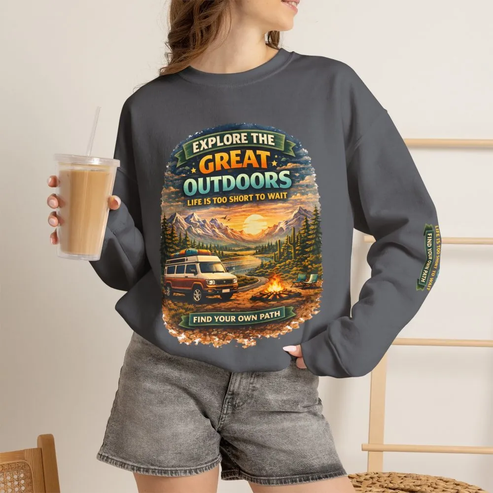 12789252050671488991_2048.jpeg Unisex Heavy Blend™ Crewneck Sweatshirt — "Explore The Great Outdoors" Design Scenic-Line