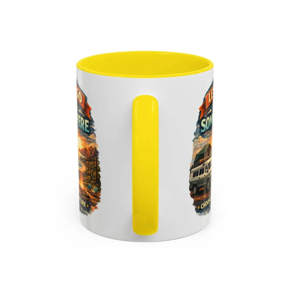 Accent Coffee Mug (11, 15oz) — "Lets Go Somewhere" Design Scenic-Line