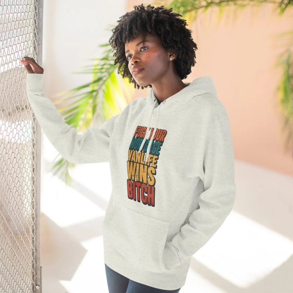 Three-Panel Fleece Hoodie - "Fuck Your Mortgage" Design F**K-Line