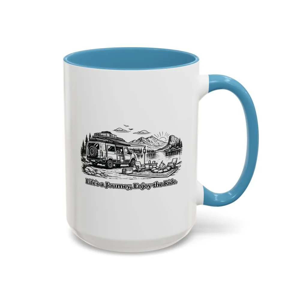 12813900795543500691_2048.jpeg Accent Coffee Mug (11, 15oz) — "Lifes A Journey,Enjoy The Ride" Design Minimal-Line