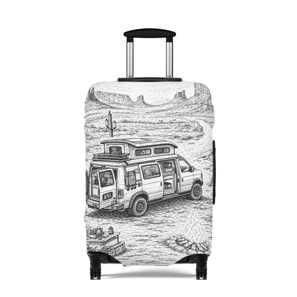 12837793405846212352_2048.jpeg Luggage Cover — Adventure Camper Sketch Travel Suitcase