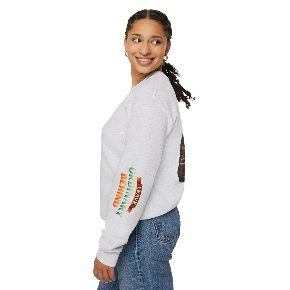 Unisex Heavy Blend™ Crewneck Sweatshirt — "Leave Ordinary Behind" Design Scenic-Line