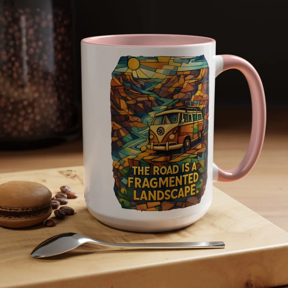 12848998104166909630_2048.jpeg Accent Coffee Mug (11, 15oz) — "The Road Is A Fragmented Landscape" Design Cubic-Line