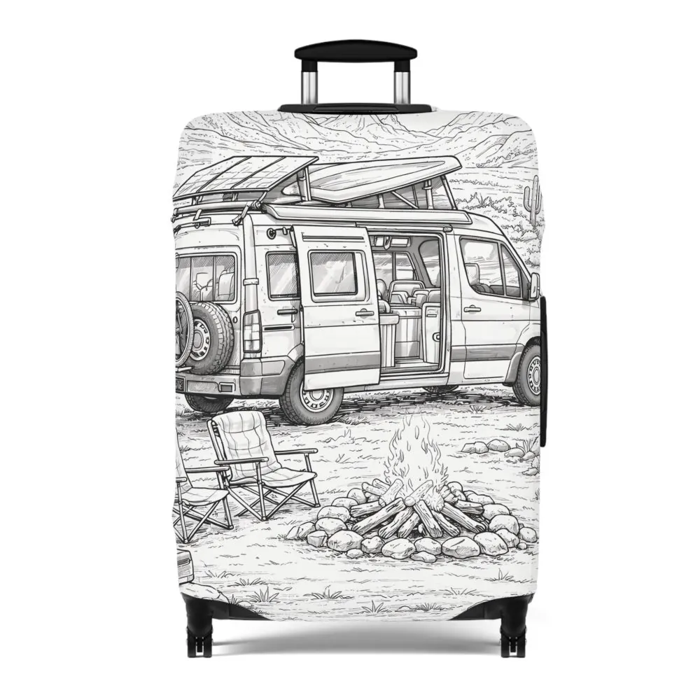 12863460336966694984_2048.jpeg Luggage Cover — Adventure Camper Sketch Travel Suitcase