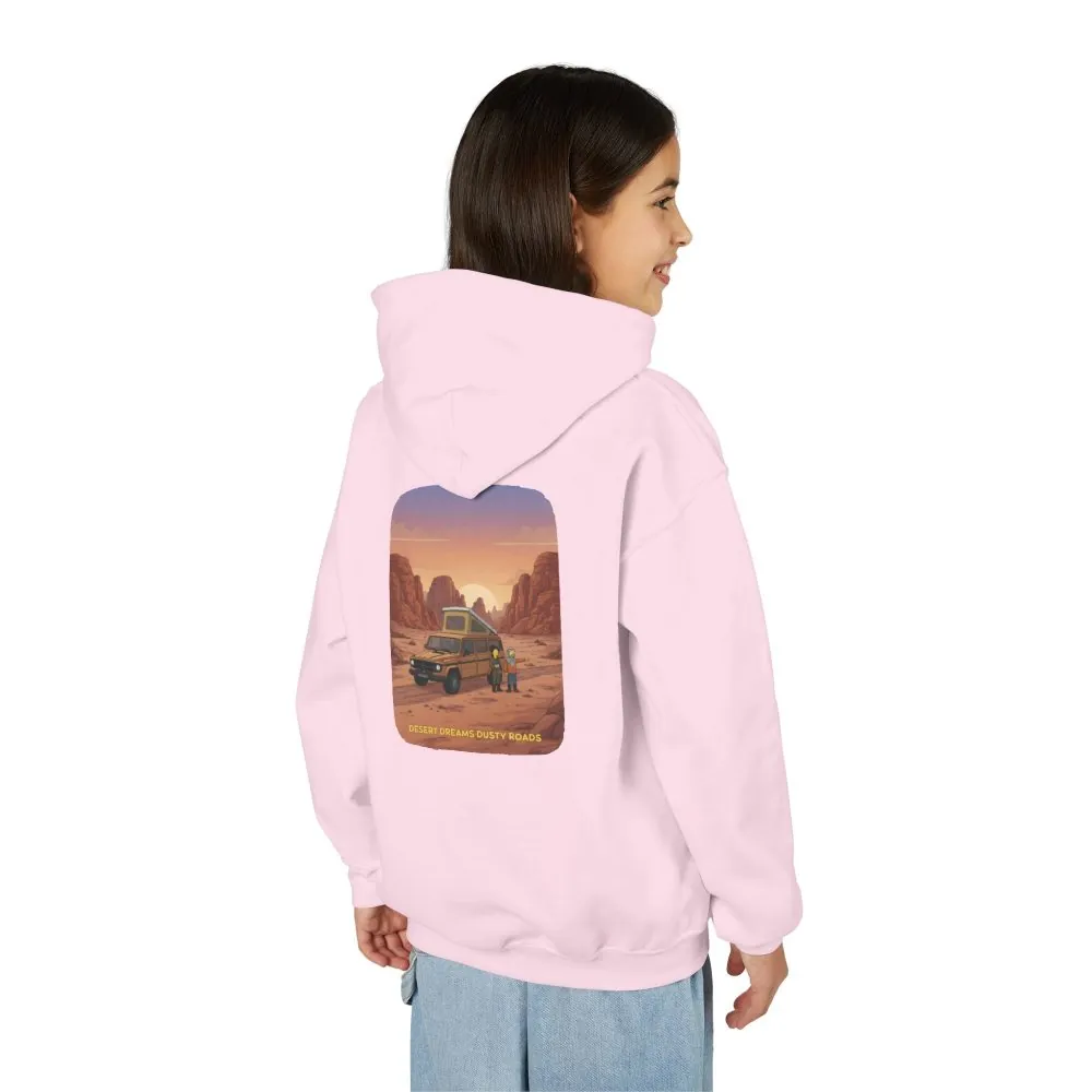 Youth Hoodie(Gildan) – "Desert Dreams Dusty Roads" (Design Sitcom-Line)