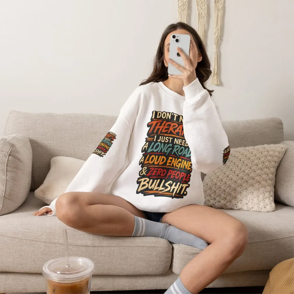 Unisex Heavy Blend™ Crewneck Sweatshirt — "I Dont Need Therapy" Design F**K-Line