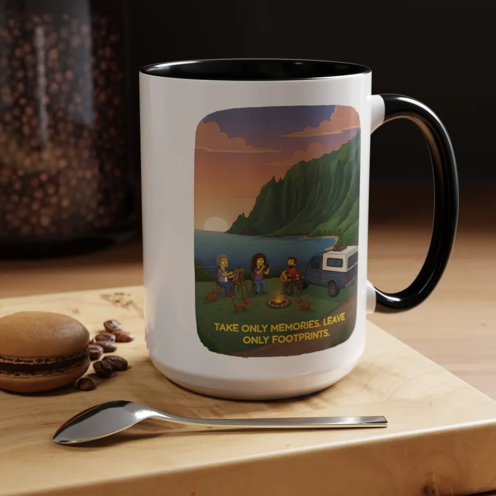 1288822322521118328_2048.jpeg Accent Coffee Mug (11, 15oz) — "Take Only Memories-Leave Only Footprints" Design Sitcom-Line