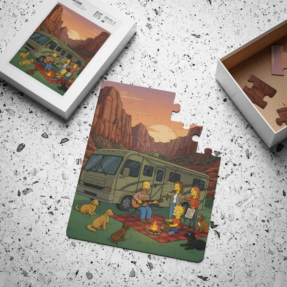 Kids' 30‑Piece Camping Puzzle — Scenic Camper Jigsaw