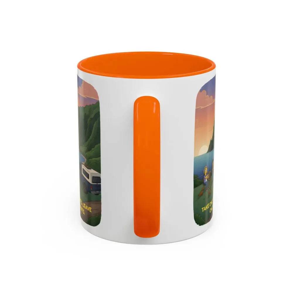 12895959859467695096_2048.jpeg Accent Coffee Mug (11, 15oz) — "Take Only Memories-Leave Only Footprints" Design Sitcom-Line