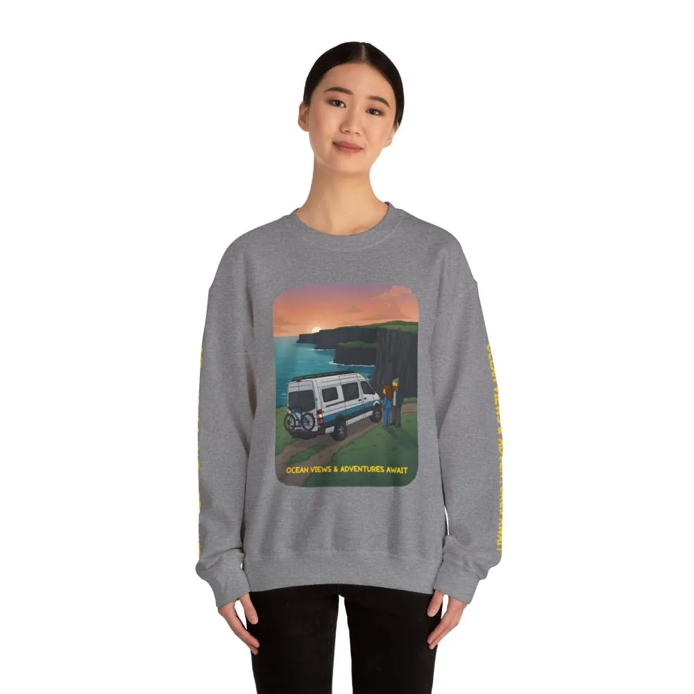 12906302693881830163_2048.jpeg Unisex Heavy Blend™ Crewneck Sweatshirt — "Ocean Views-Adventures Awaits" Design Sitcom-Line