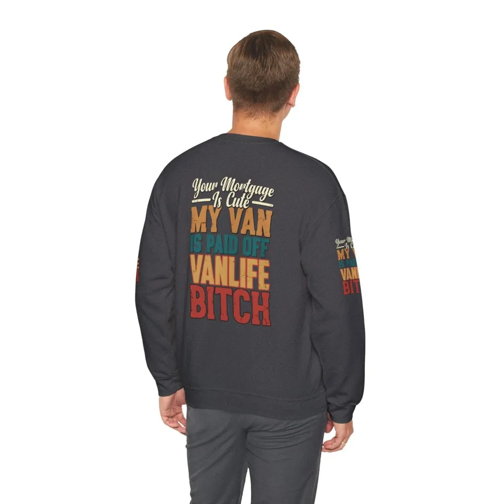 Unisex Heavy Blend™ Crewneck Sweatshirt — "Your Mortgage Is Cute" Design F**K-Line
