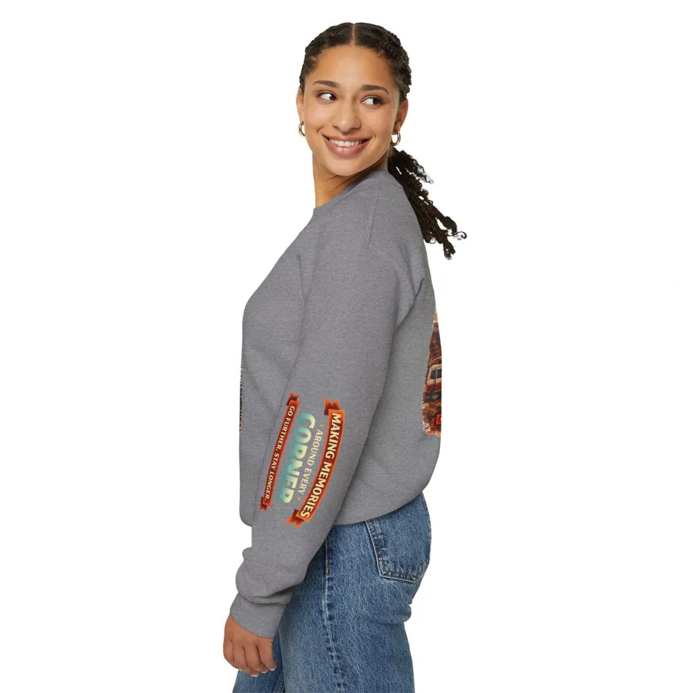 Unisex Heavy Blend™ Crewneck Sweatshirt — "Making Memories Around Every Corner" Design Scenic-Line