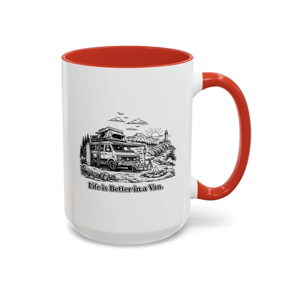 12934781956445066857_2048.jpeg Accent Coffee Mug (11, 15oz) — "Life Is Better In A Van" Design Minimal-Line