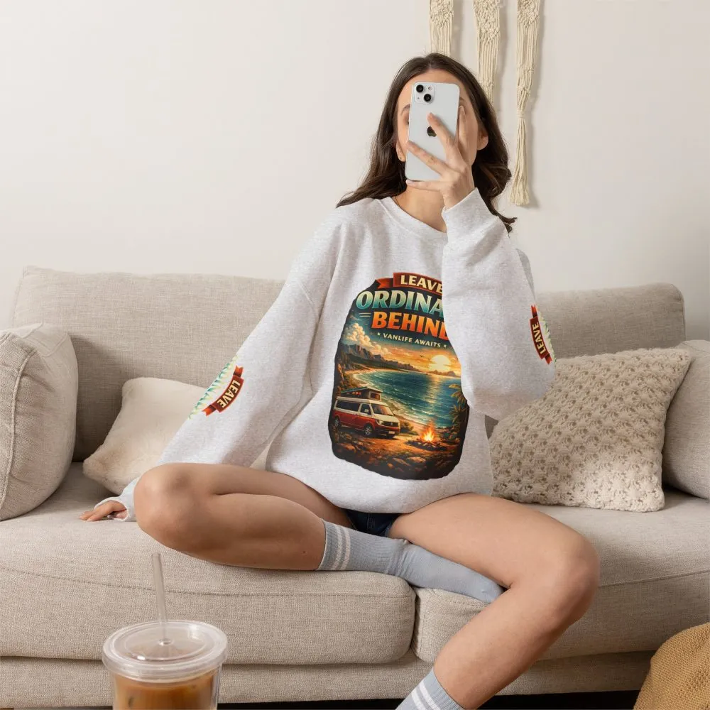 Unisex Heavy Blend™ Crewneck Sweatshirt — "Leave Ordinary Behind" Design Scenic-Line