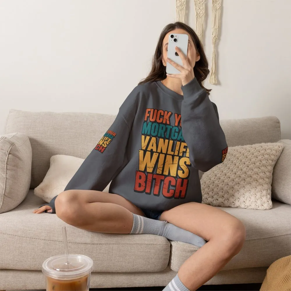 Unisex Heavy Blend™ Crewneck Sweatshirt — "Fuck Your Mortgage" Design F**K-Line