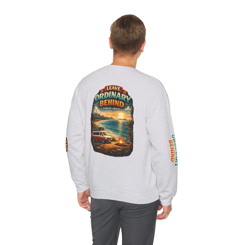 Unisex Heavy Blend™ Crewneck Sweatshirt — "Leave Ordinary Behind" Design Scenic-Line