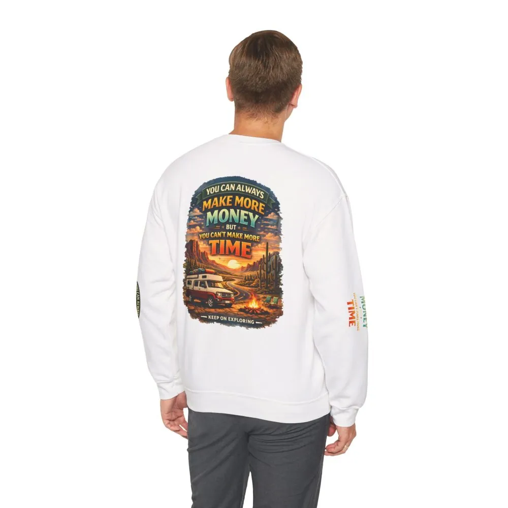 Unisex Heavy Blend™ Crewneck Sweatshirt — "You Can Always Make More Money" Design Scenic-Line