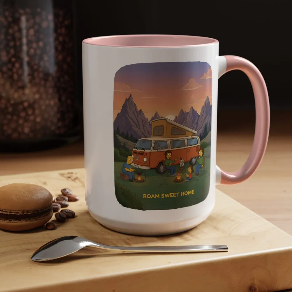 Accent Coffee Mug (11, 15oz) — "Roam Sweet Home" Design Sitcom-Line