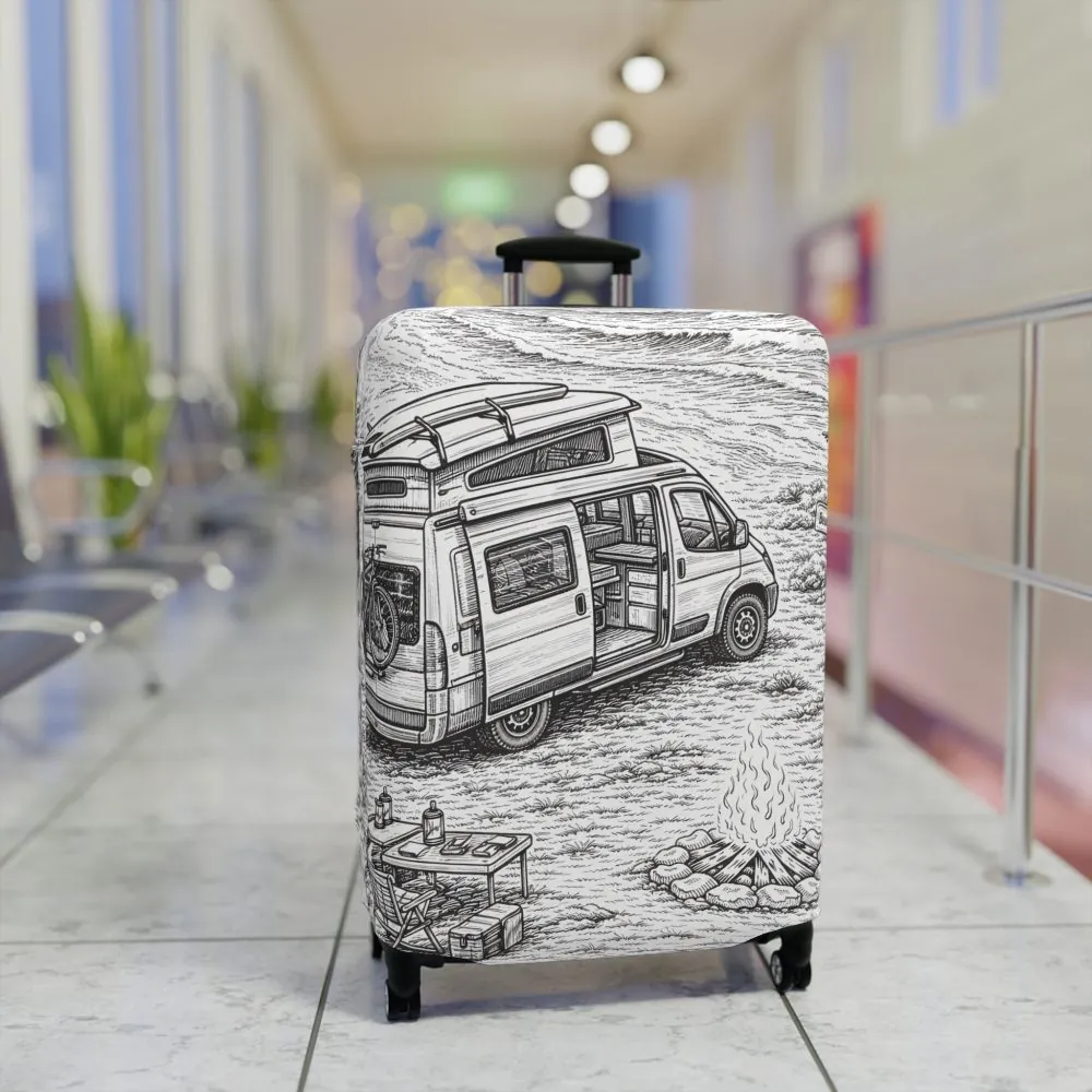 12955352094968702286_2048.jpeg Luggage Cover — Adventure Camper Sketch Travel Suitcase