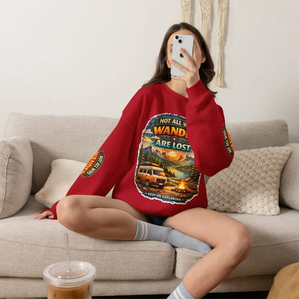 12967427152489510940_2048.jpeg Unisex Heavy Blend™ Crewneck Sweatshirt — "Not All Who Wander Are Lost" Design Scenic-Line