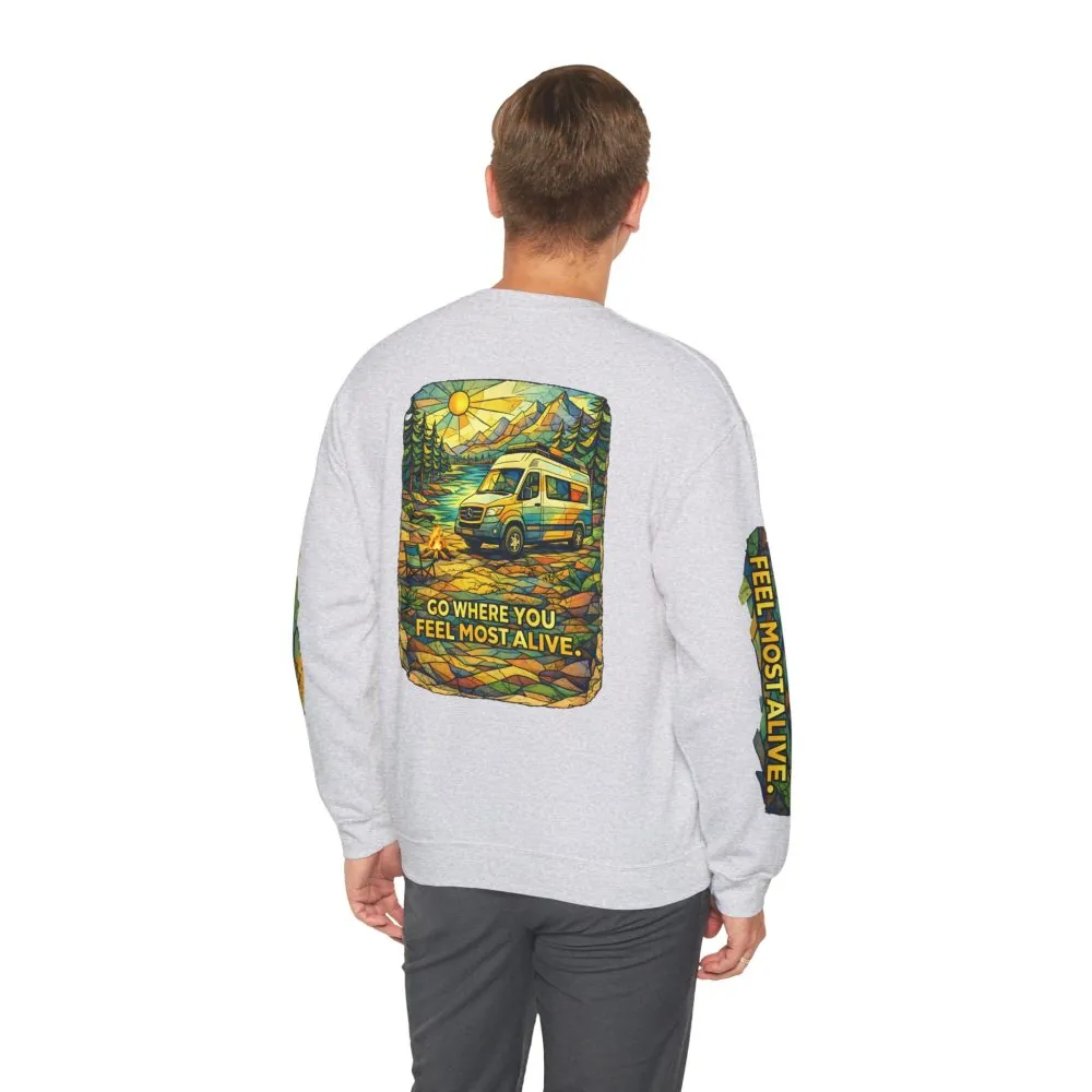 12983948722615146621_2048.jpeg Unisex Heavy Blend™ Crewneck Sweatshirt — "Go Where You Feel Most Alive" Design Cubic-Line