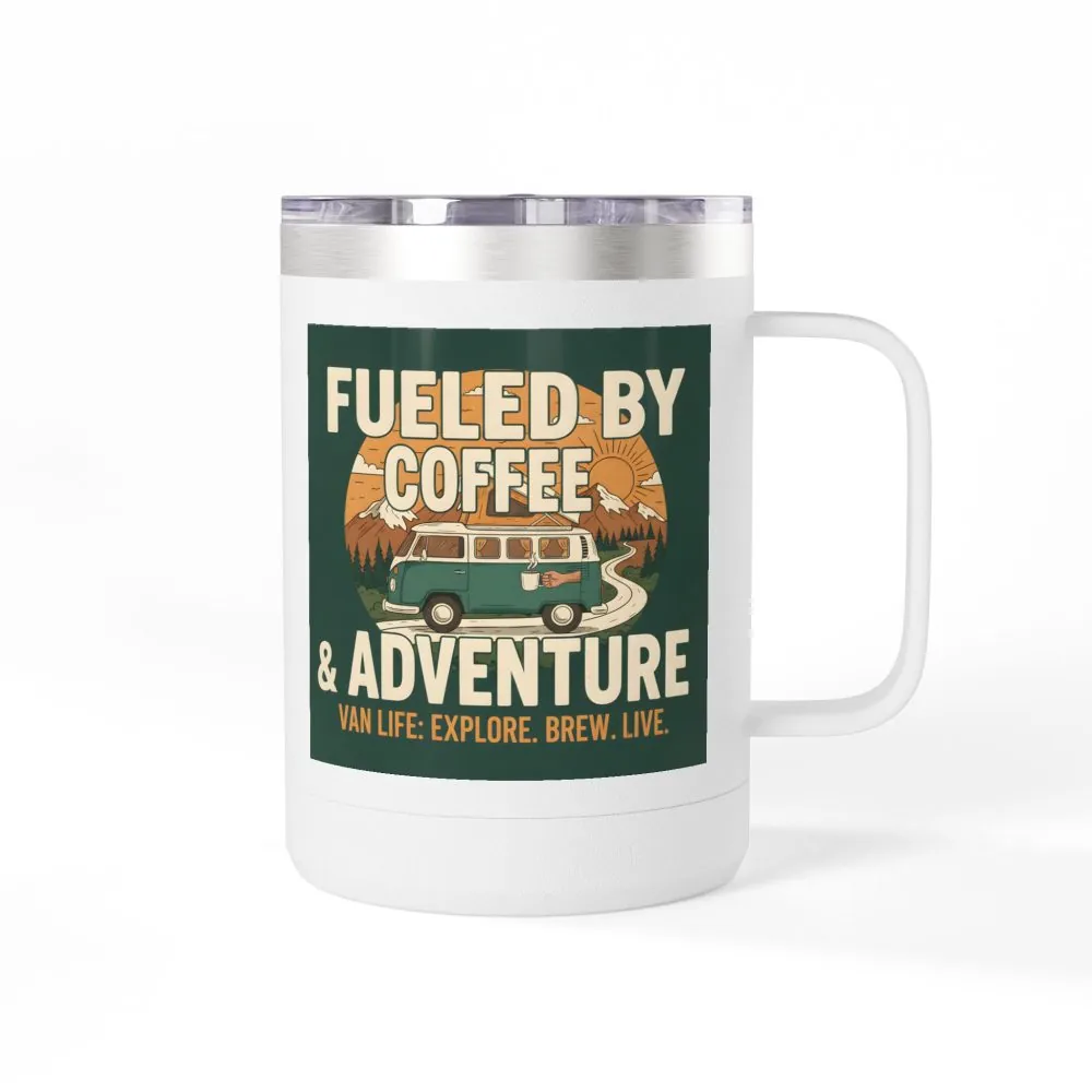 12986825730140858084_2048.jpeg Coffee Mug Tumbler, 15oz — "Fueled by Coffee & Adventure"