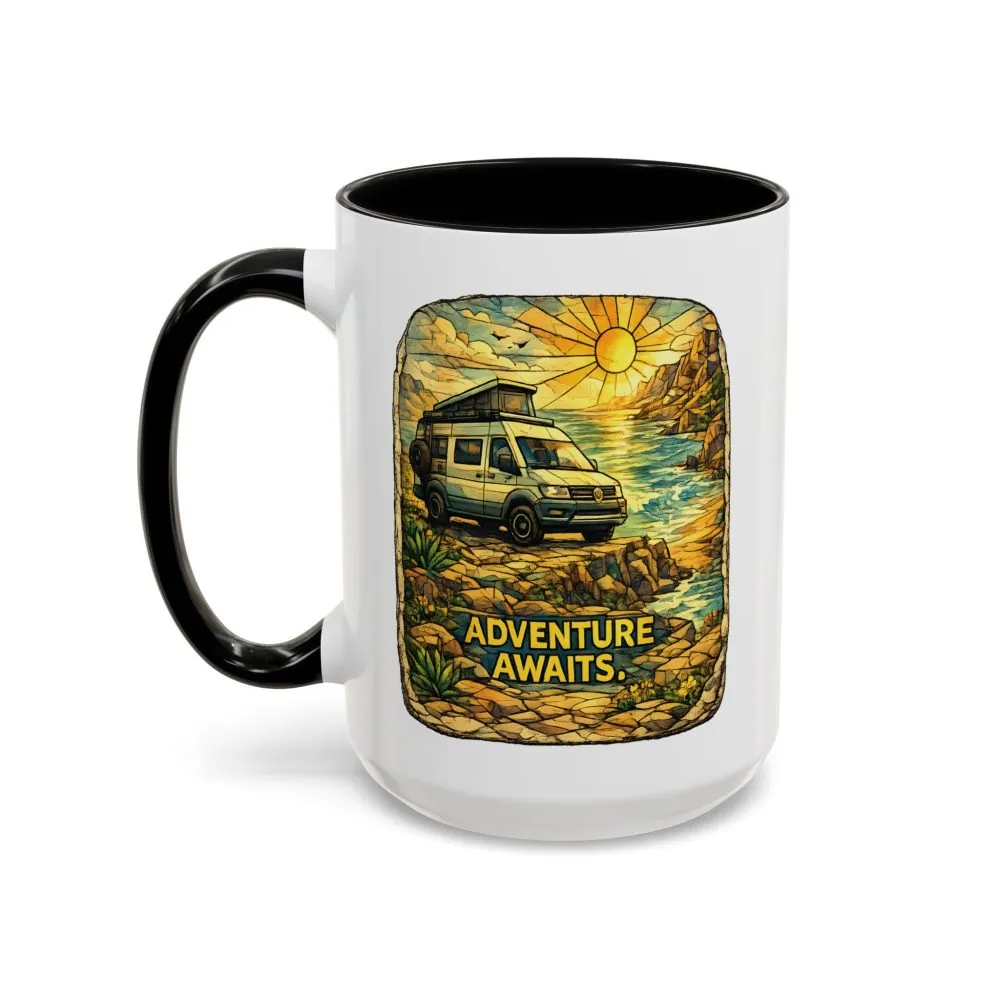 13018662401707118175_2048.jpeg Accent Coffee Mug (11, 15oz) — "Adventure Awaits" Design Cubic-Line