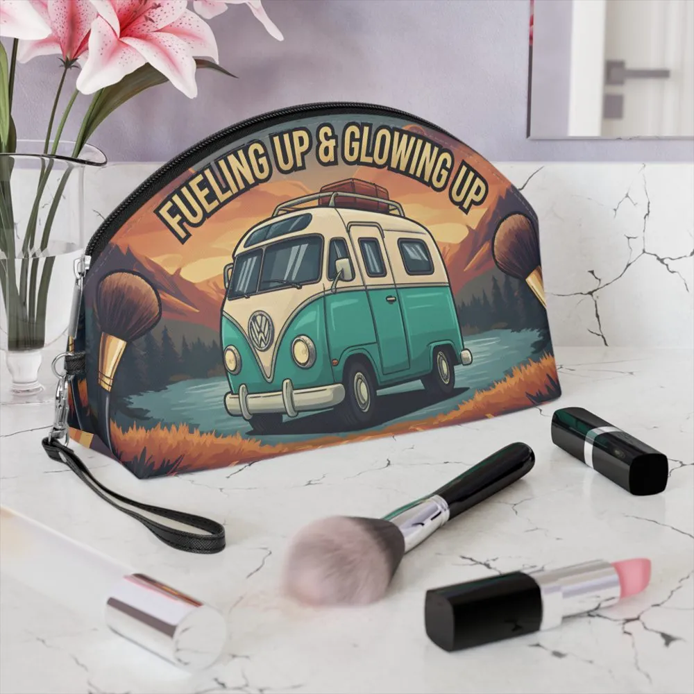 Makeup Bag — "Fueling Up-Glowing Up" campervan quoted