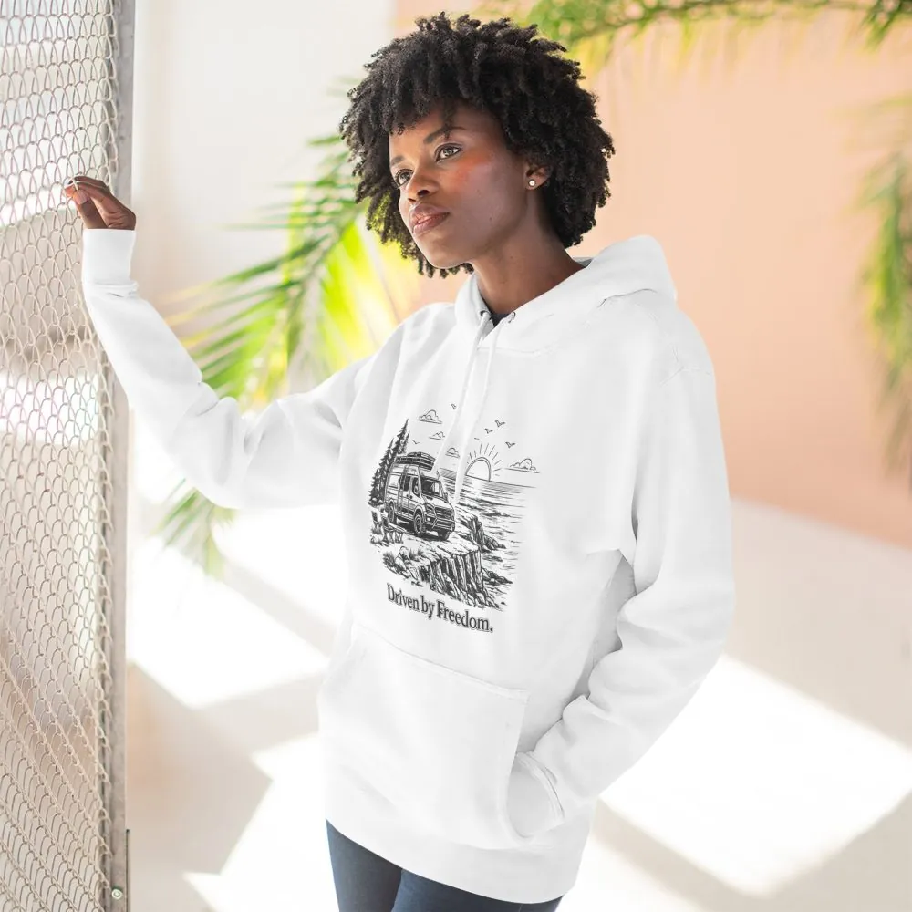 13049786860944355549_2048.jpeg Three-Panel Fleece Hoodie - "Driven By Freedom" Design Minimal-Line
