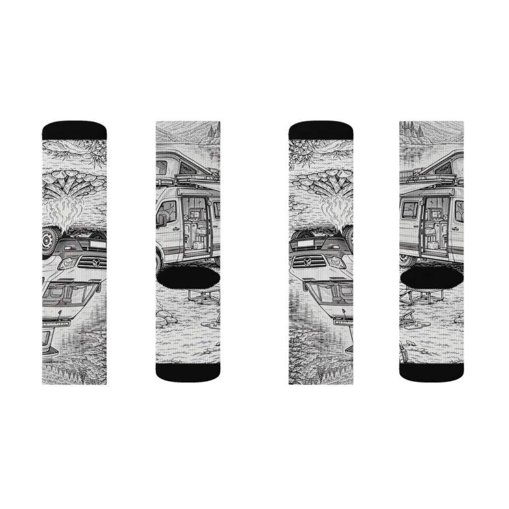 13056216209306106502_2048.jpeg Sublimation Socks — Retro Camper Roadtrip Crew Socks