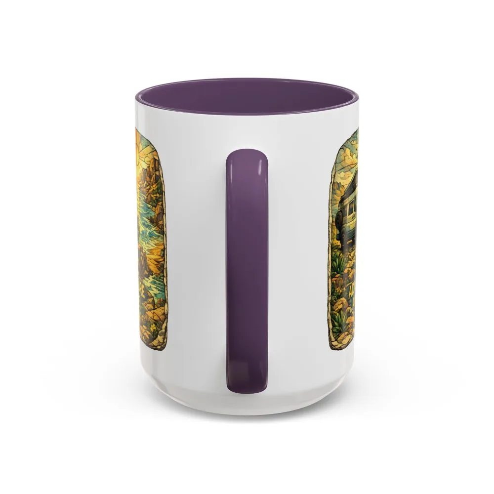 1308018534473809793_2048.jpeg Accent Coffee Mug (11, 15oz) — "Adventure Awaits" Design Cubic-Line