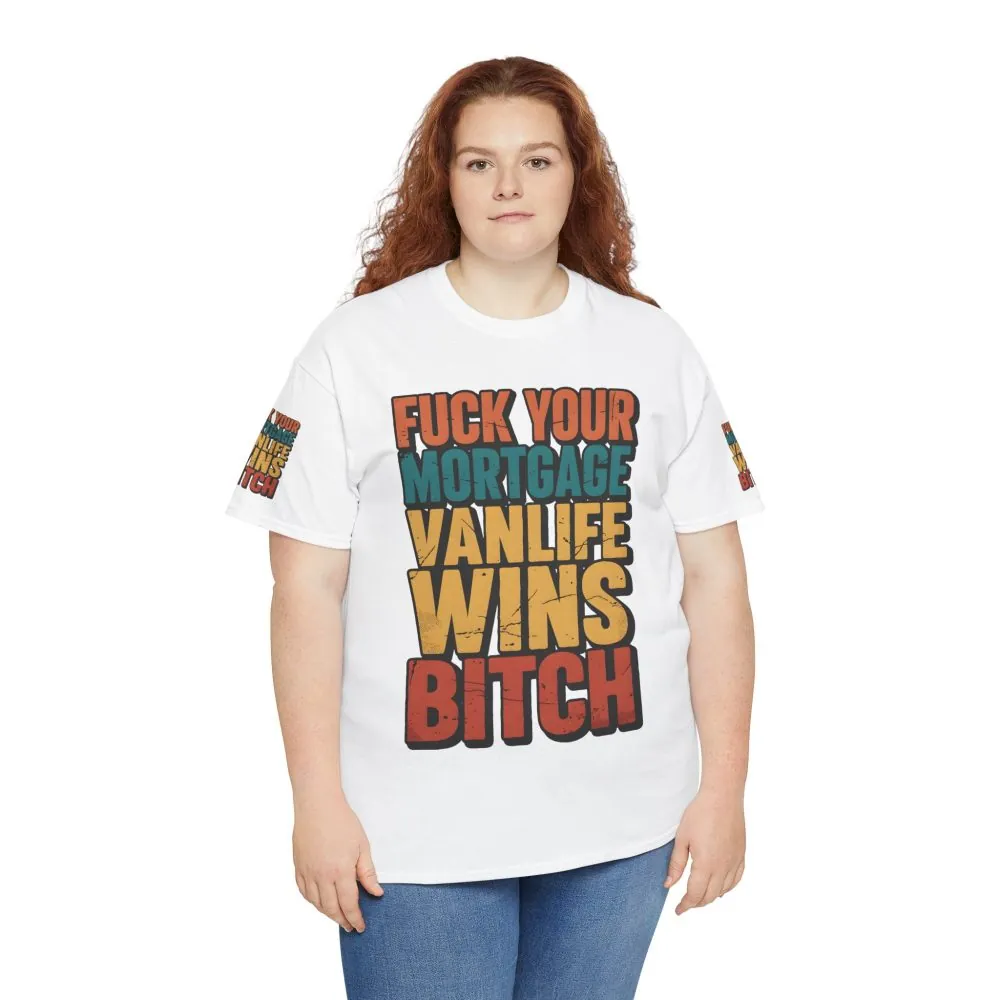 Unisex Heavy Cotton Tee — "Fuck Your Mortgage" Design F**K-Line