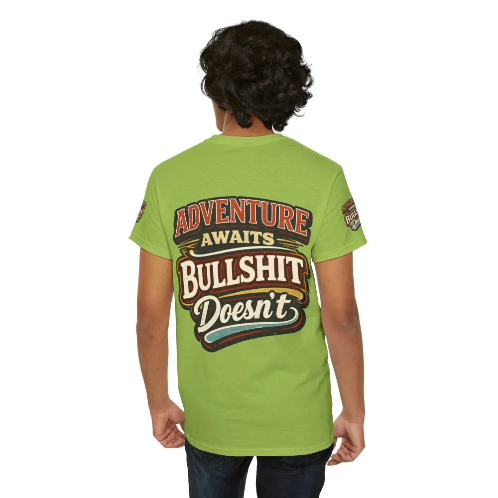 Unisex Heavy Cotton Tee — "Adventure Awaits" Design F**K-Line