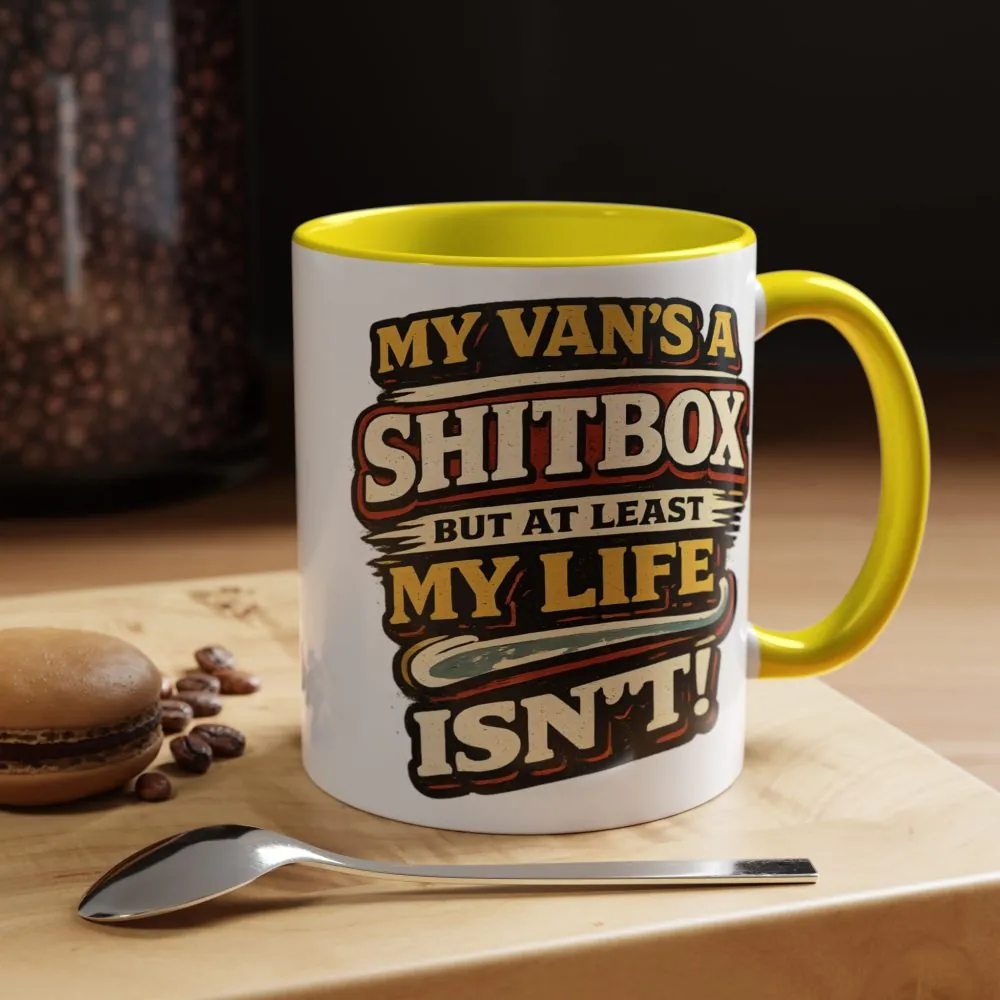 Accent Coffee Mug (11, 15oz) — "My Van`s A Shitbox" Design F**K-Line