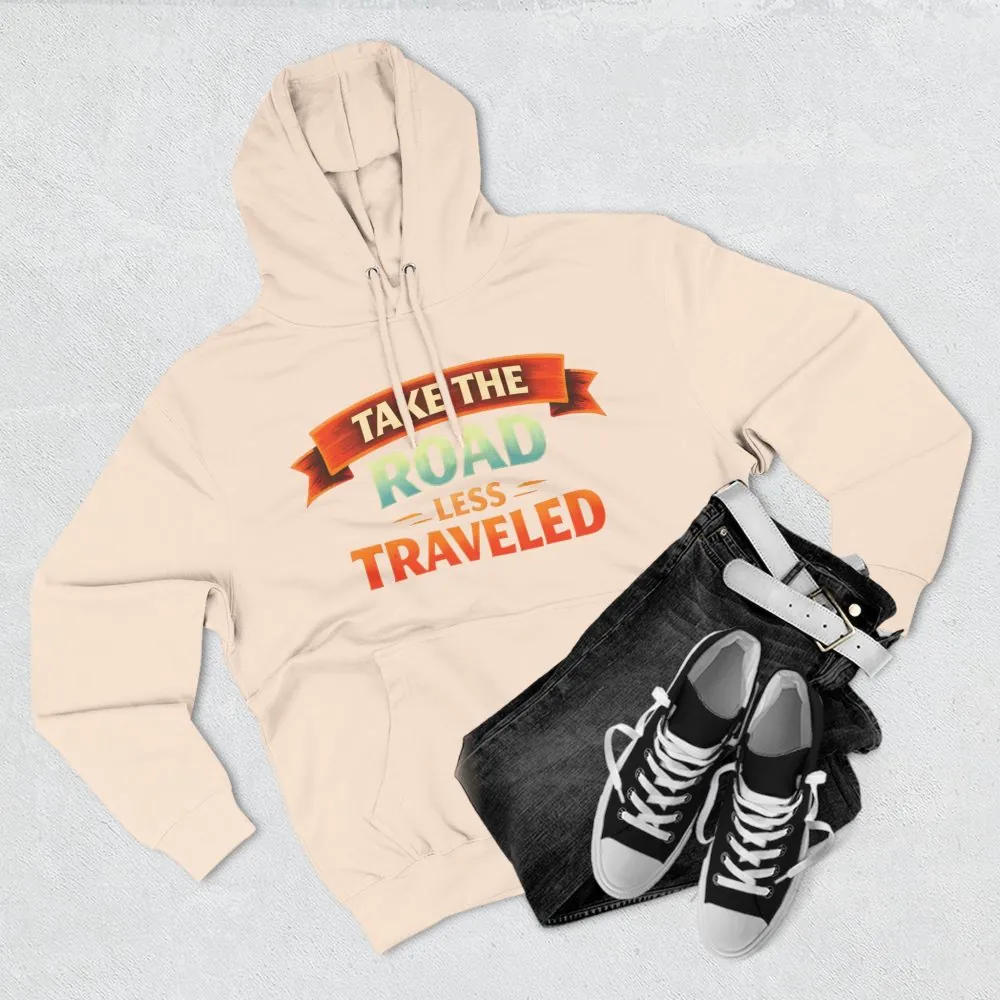 13106415064867039135_2048.jpeg Three-Panel Fleece Hoodie - "Take The Road Less Traveled" Design Scenic-Line