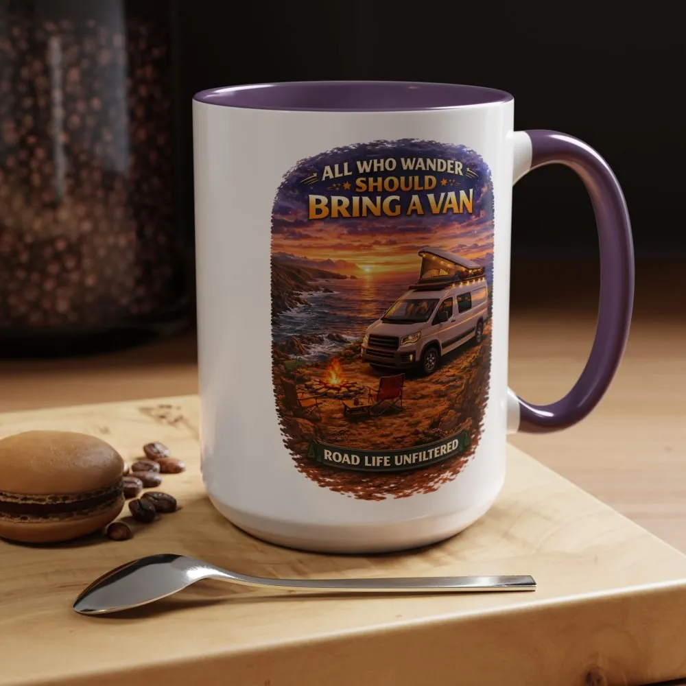 13106647810253022800_2048.jpeg Accent Coffee Mug (11, 15oz) — "All Who wander Should Bring A Van" Design Scenic-Line